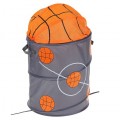 Превью-фото #1 Корзина для хранения игрушек `Баскетбол`, цвет серо-оранжевый, 38*45 см.