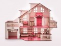 Превью-фото #3 Кукольный домик с гаражем Розовая Сказка(мебель в комплекте)