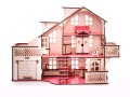 Превью-фото #1 Кукольный домик с гаражем Розовая Сказка(мебель в комплекте)