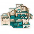 Превью-фото #1 Кукольный домик с гаражем, цвет `Лазурный берег`
