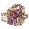 Превью-фото #1 Кукольный домик с гаражом, `Сиреневая весна` (мебель в комплекте)